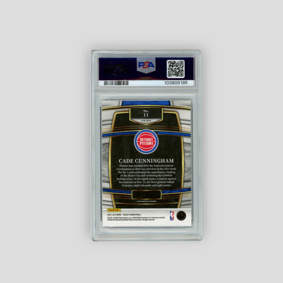 2021 Panini Select Cade Cunningham Concourse RC Tri-Color Prizm (PSA 9) - Image 2