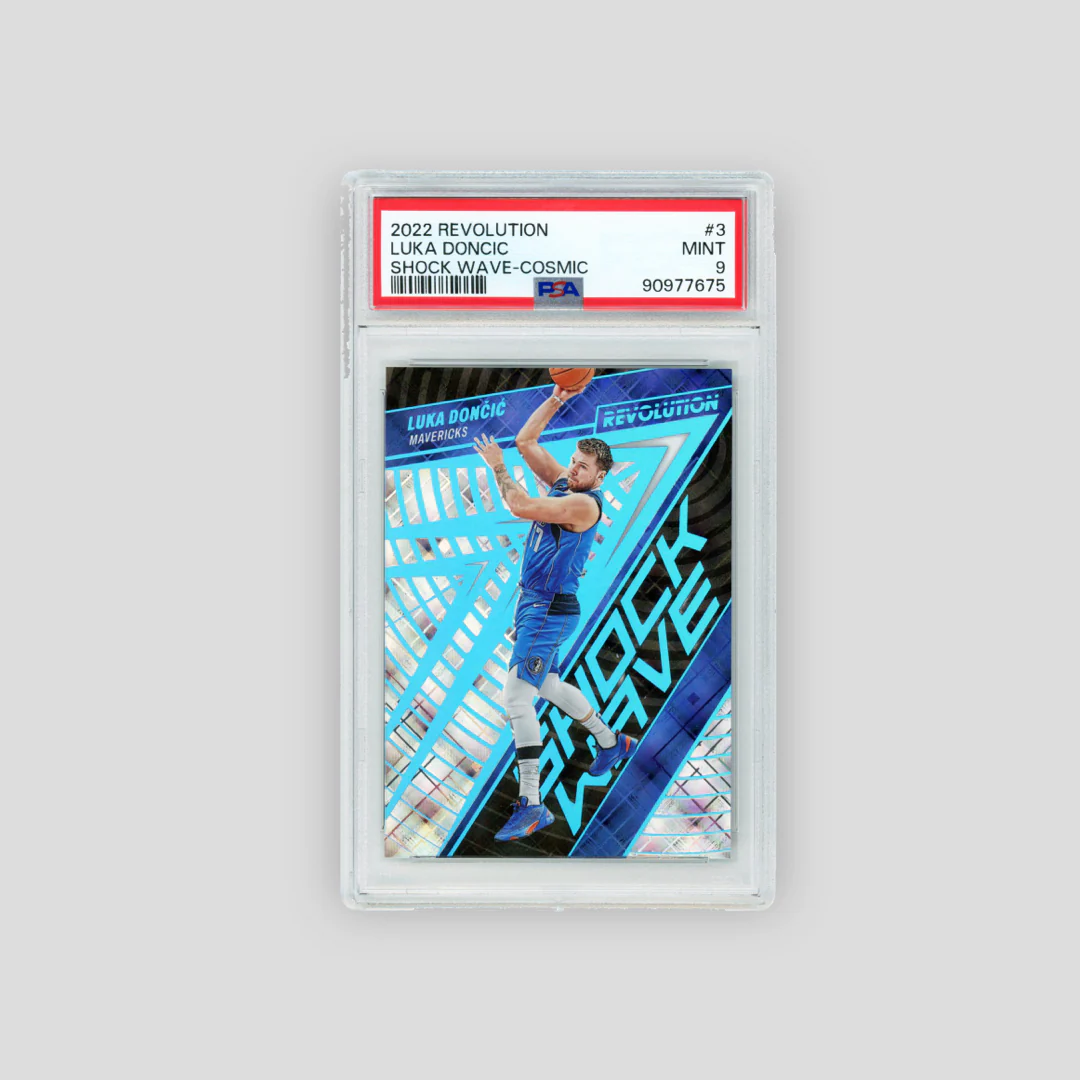 2022 Panini Revolution Luka Doncic Shock Wave-Cosmic /99 (PSA 9)