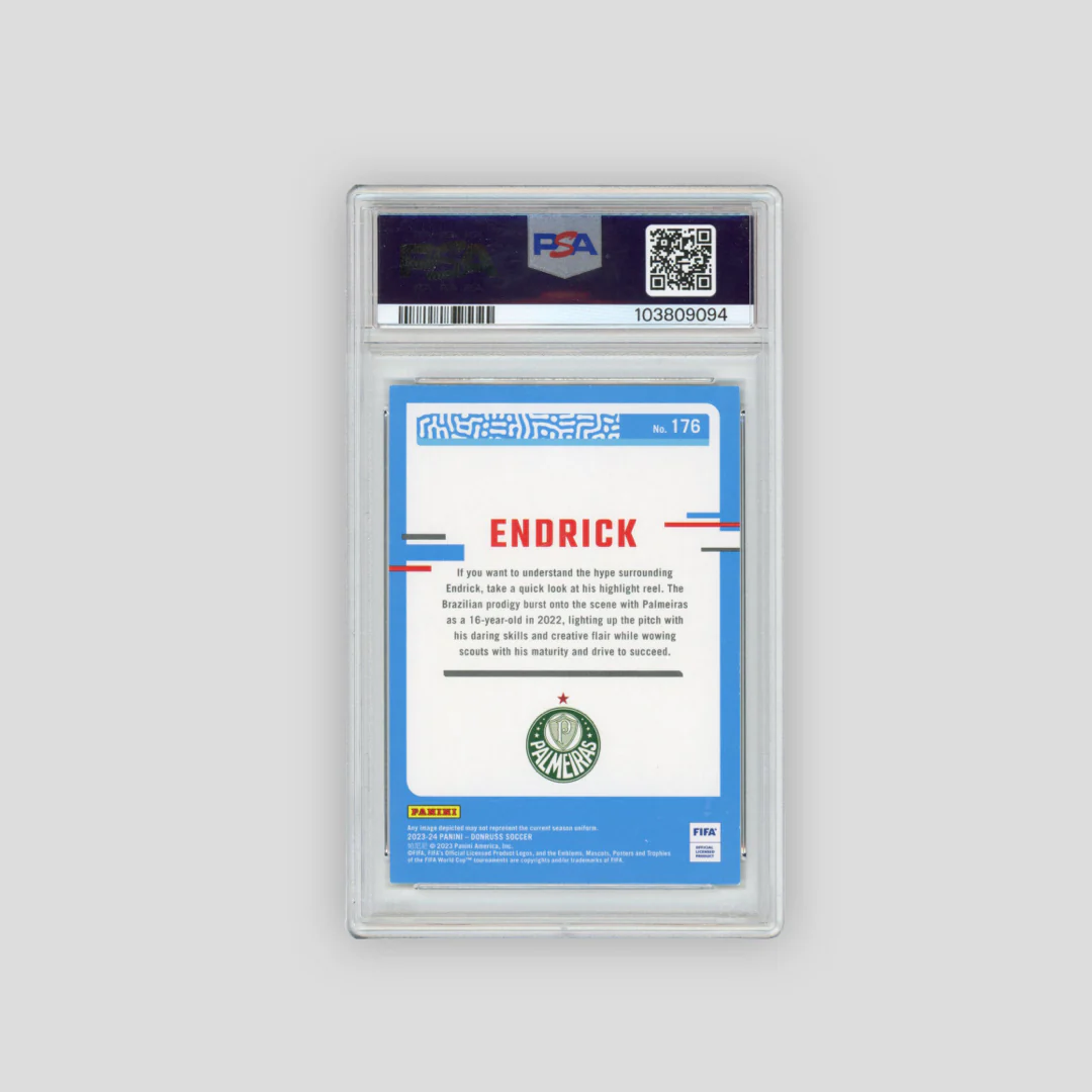 2023/24 Panini Donruss FIFA Endrick Rated Rookie Teal (PSA 7) - Image 2
