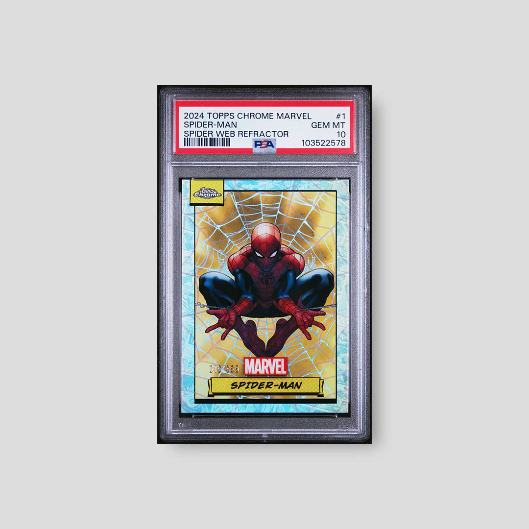 2024 Topps Chrome Marvel Spider-Man /399 PSA 10