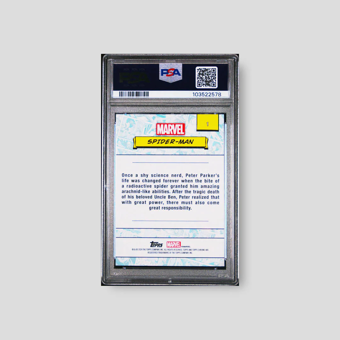 2024 Topps Chrome Marvel Spider-Man /399 PSA 10 - Image 2