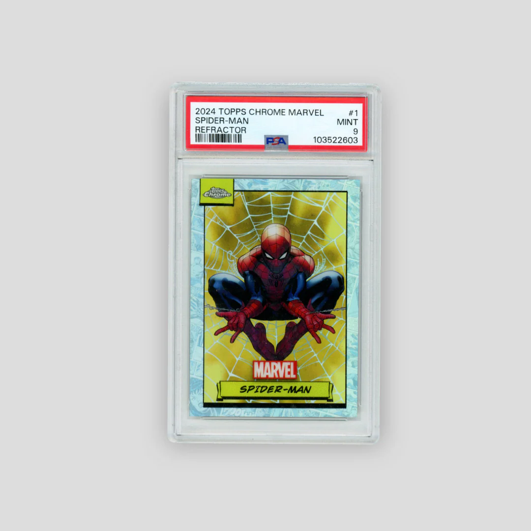 2024 Topps Chrome Marvel Spider-Man Refractor (PSA 9)